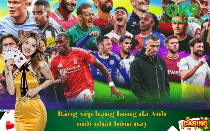 Bảng xếp hạng bóng đá Anh mới nhất hôm nay